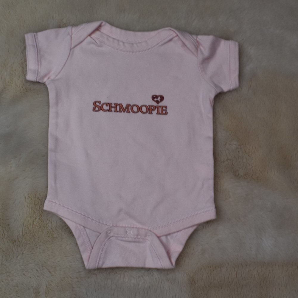 Schmoopie Pink Baby One Piece Bodysuit 6-12 months